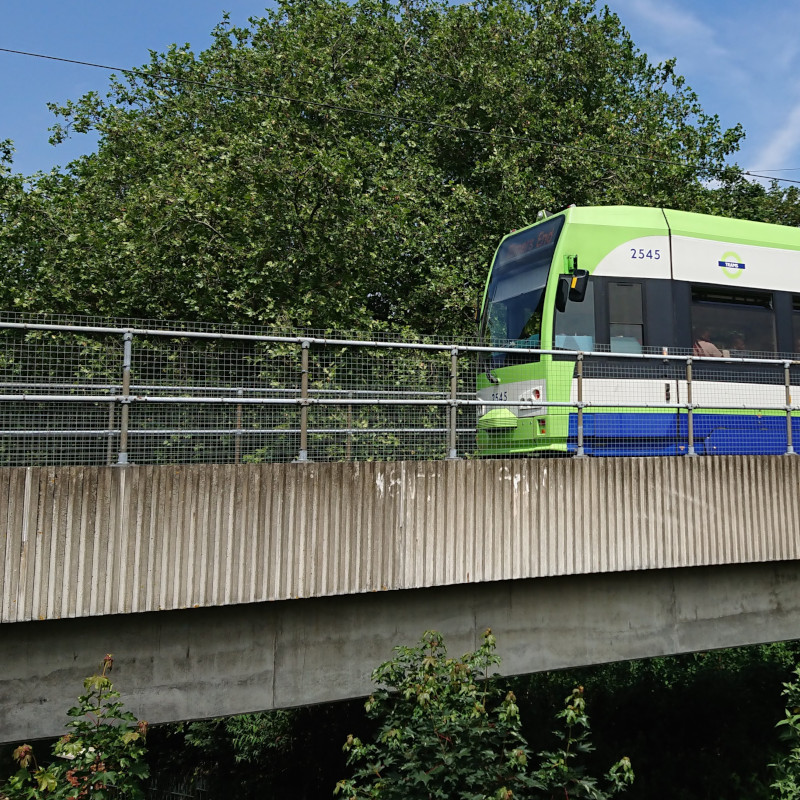 Tram by Wandle Park